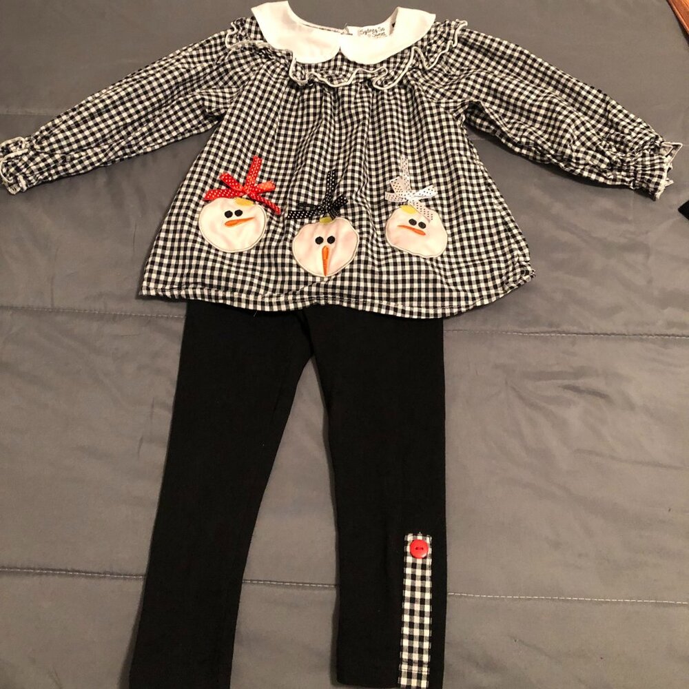 3T, Sydney So Sweet Buffalo Plaid Collar Girls Outfit